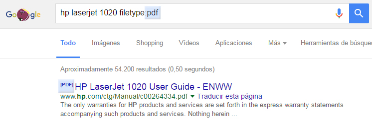 buscar en google - filetype