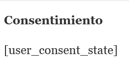 shortcode consentimiento
